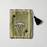 Poker Embroidery Tassel Cosmetic Pouch