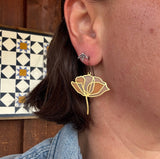 Dahlia // stained glass resin earrings