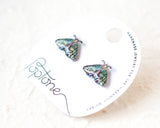 Green Forest Night Moth Stud Earrings