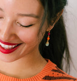 Colorful Beaded Earrings, beaded statement earrings