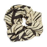 Handmade Viscose Rayon Beige Leaf Scrunchie