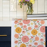 Zinnia Tea Towel - Spring Floral Kitchen Decor