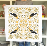 Goldfinch Tea Towel - Bird & Garden Kitchen Towel Decor
