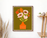 Retro Blooms - floral illustration print