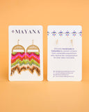 Beaded Handwoven Tulip Stud Pack (Teal/Rust)