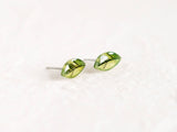 Mini Green Leaves Stud Earrings - Minimalist Leaf Studs