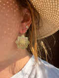 Quilted Star // stained glass resin earrings