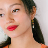 Colorful Beaded Earrings, beaded statement earrings