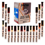 Pintar Skin Tone Paint Pens and Water-Based Marker 20 Pack Set | 5.0MM Medium Tip for Outlining, Painting, Drawing on Rocks, Canvas, Tiles, Non-Stick Surfaces | Quick Dry Action Markers