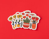 Potted Plants Illustrated Vinyl Sticker