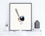 Fairy Wren Print - woodland bird illustration