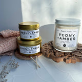 Peony+Amber Soy Wax Candle