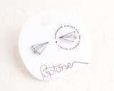 Paper Airplane Stud Earrings