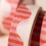 Wavy Stripes Washi Tape (Red + Pink)