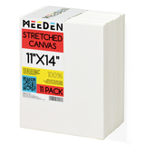 MEEDEN 100% Cotton Stretched Canvas, 11 x 14 In, 11 Packs