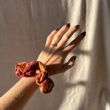 Plum & Gold Viscose Scrunchie | Ethically Made Accessories