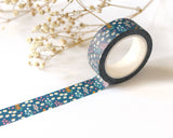 Dark Blue Garden Floral Washi Tape