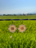 Quilted Star // stained glass resin earrings