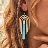 Desert Arch Drops | Raw Brass & Turquoise Howlite