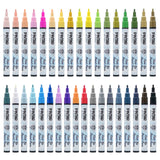 PINTAR Premium Acrylic Paint Pens - 1mm Fine Tip Pens For Rock Painting, Ceramic Glass, Wood, Paper, Fabric & Porcelain, Water Resistant Paint Set, Surface Pen, Craft Supplies, DIY Project (35 colours)