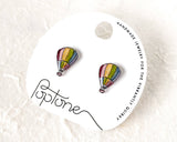 Rainbow Hot Air Balloon Earrings