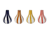 Stripe Bud Vase | Red Handpainted Ceramic | 4.75 Inch
