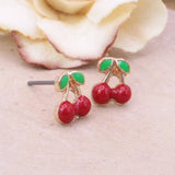 Lovely Day for a Picnic Cherry Post Earrings