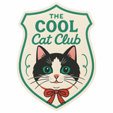Cool Cat Club Sticker – Retro Cat Vinyl Sticker