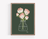 Sunday Peonies - floral illustration print