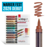 PRO Acrylic Paint Brush Pens - 12 Earth Tone Colors