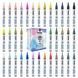 PINTAR Premium Acrylic Paint Pens - 1mm Fine Tip Pens For Rock Painting, Ceramic Glass, Wood, Paper, Fabric & Porcelain, Water Resistant Paint Set, Surface Pen, Craft Supplies, DIY Project (35 colours)