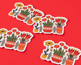 Potted Plants Illustrated Vinyl Sticker