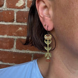 Lotus Stack // Stained Glass Resin Earrings