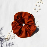 Upcycled Rust Satin Scrunchie