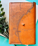 Milwaukee Map Leather Refillable Journal