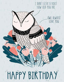 Owl Birthday Card