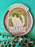 Cat Neighborhood Watch Window Cling