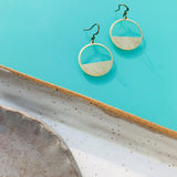 Dear Darlington Crescent Hoop Earrings-Textured Brass