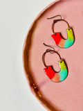 Modern Enamel Dangle Earrings