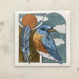 Dear Darlington Bluebird & Feather Sticker