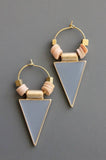 David Aubrey Grey Enamel Triangle Earrings