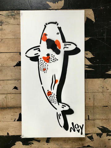 Jeremy Novy Koi Fish on canvas