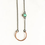 Hammered Copper & Patina Necklace