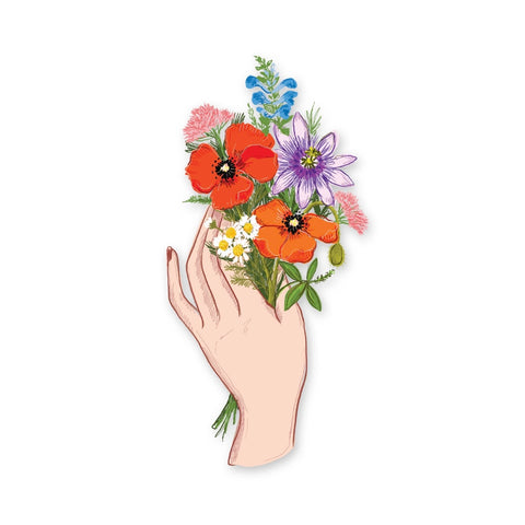 Wildflower Bouquet Clear Sticker