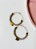 David Aubrey Grey Glass Hoop Earrings