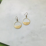 Dear Darlington Crescent Hoop Earrings-Textured Brass