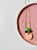David Aubrey Geometric Green, Pink & Blue Pendant Necklace