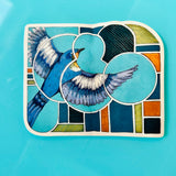 Dear Darlington Bluebird Stained Glass Vinyl Sticker