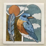 Dear Darlington Bluebird & Feather Sticker