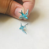 Dear Darlington Hand-Painted Blue Bird Post Earrings